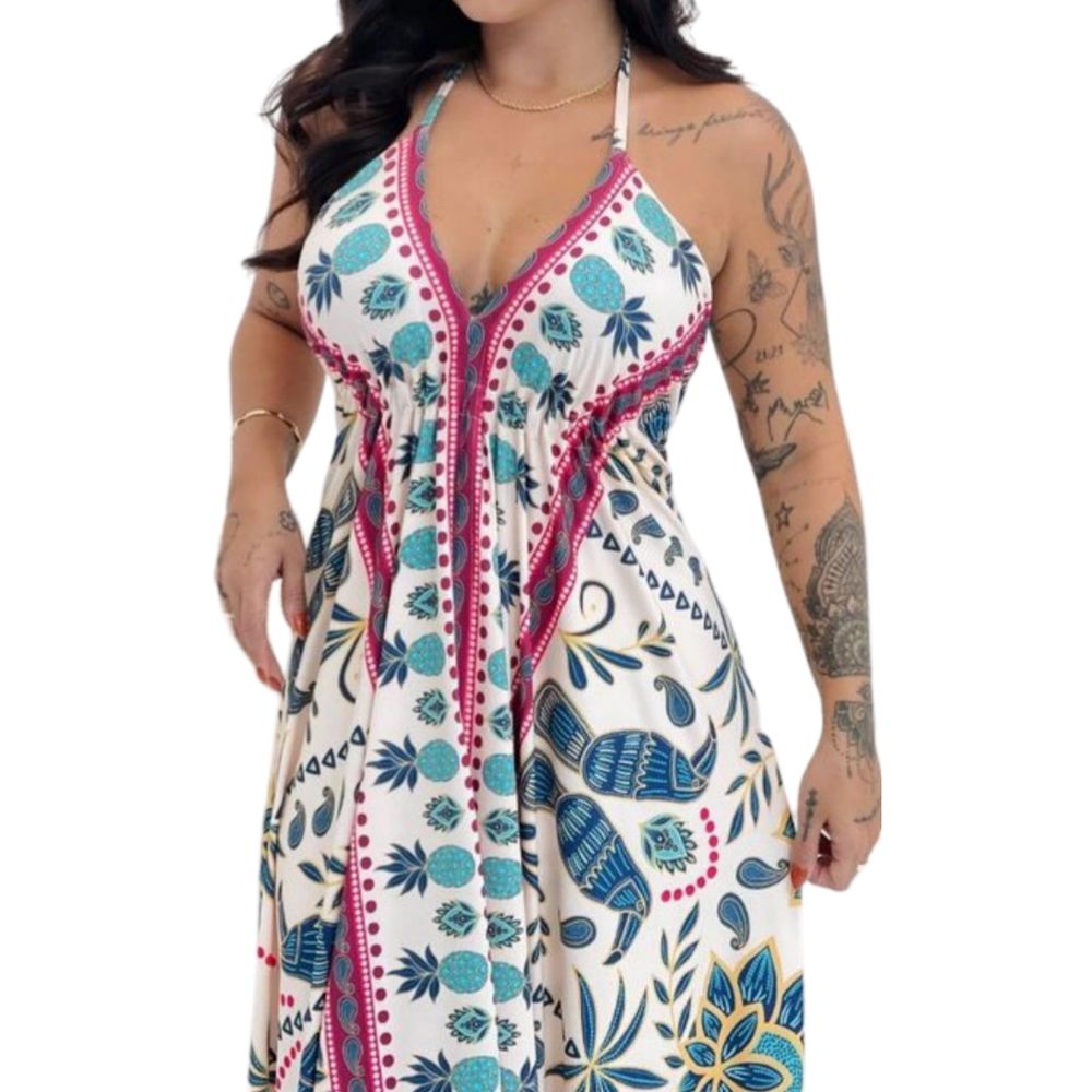 Vestido Feminino Longo Costa Nua Indiano
